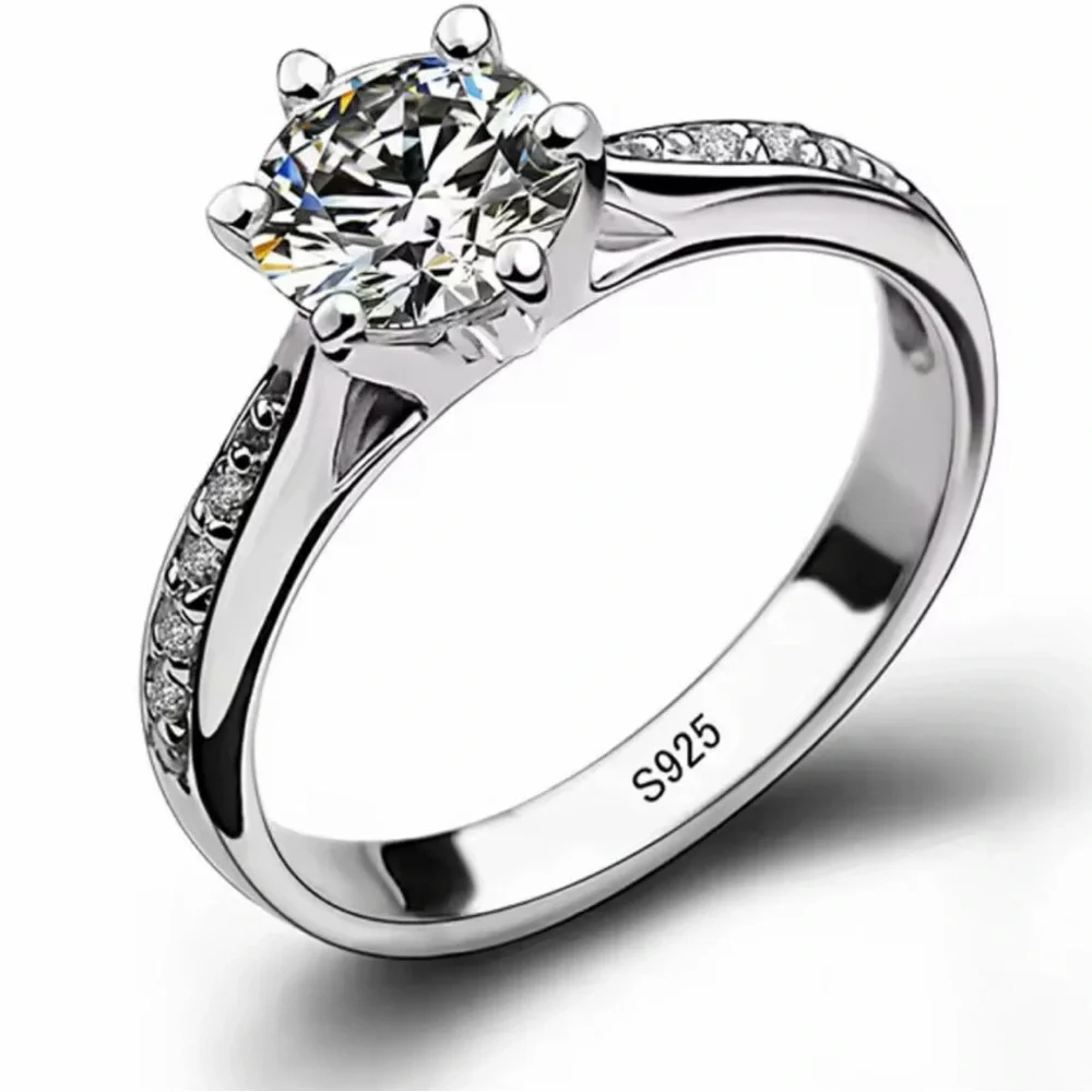 Sterling Silver CZ Diamond Solitaire Ring